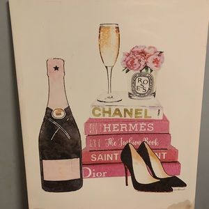 White and pink designer Wall art for living room or bedroom